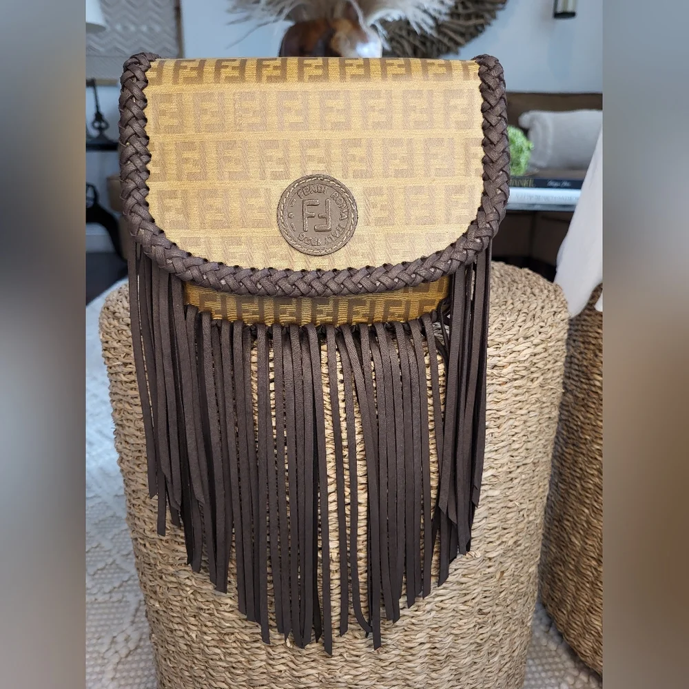 🔥SOLD🔥Authentic Fendi Boho Fringe Handbag louis vuitton boho bag - Picture 12 of 16